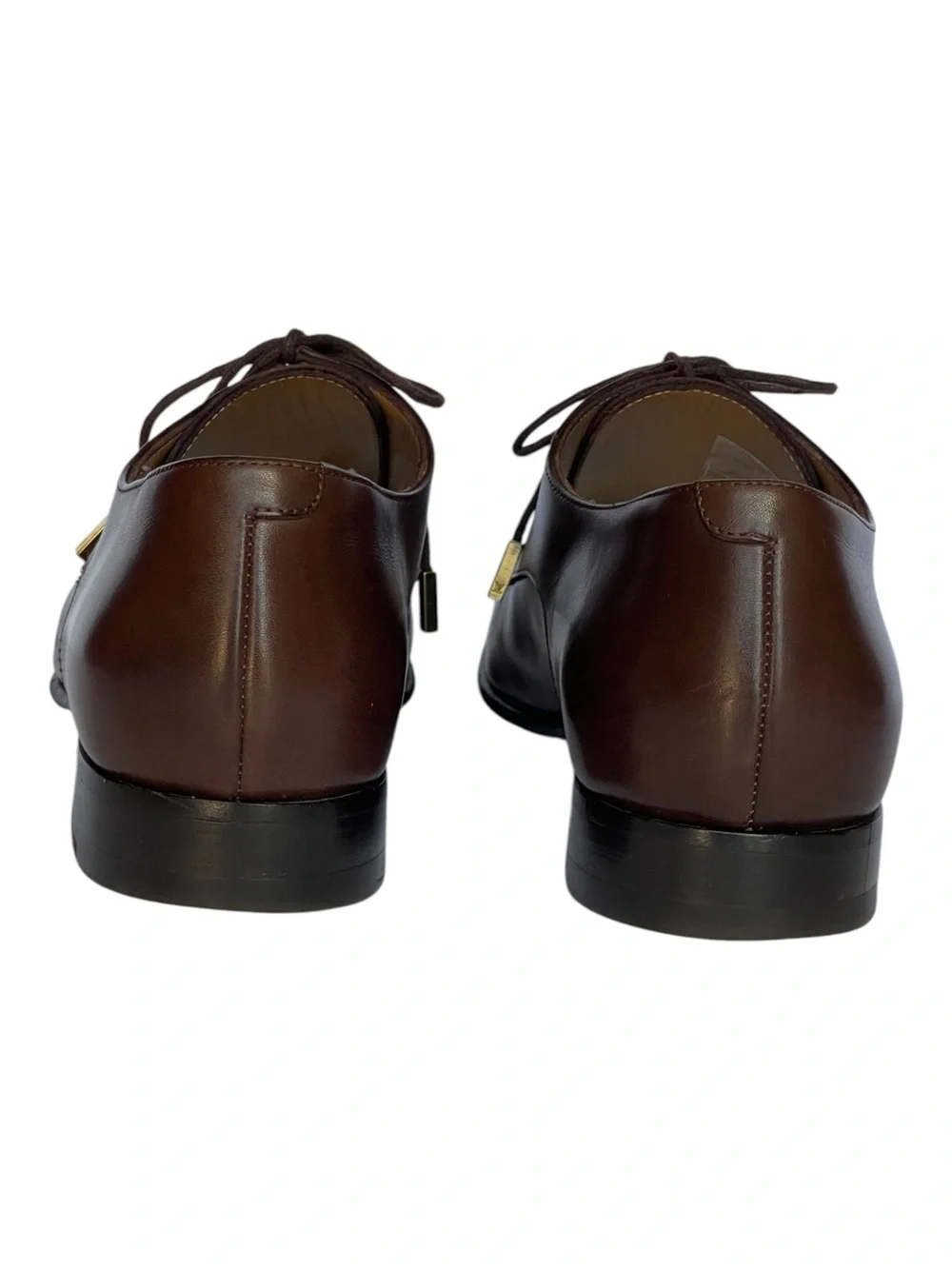 LOUIS VUITTON MENS BROWN CALFSKIN SQUARE TOE DERBY SHOES SZ 40 = 7 US MED